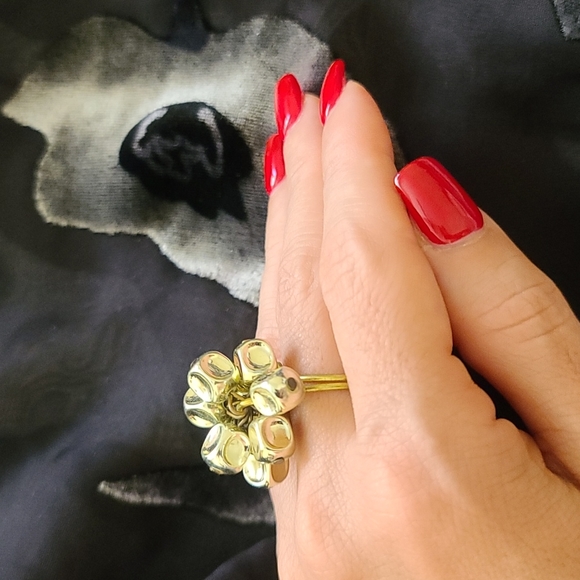 Women Handmade Jewelry Gold multi Cube Ring - Picture 3 of 5